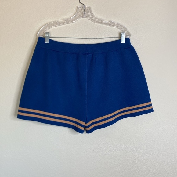 Anthropologie Saturday Sunday women’s sweater shorts size XL blue tan EUC - Picture 4 of 4